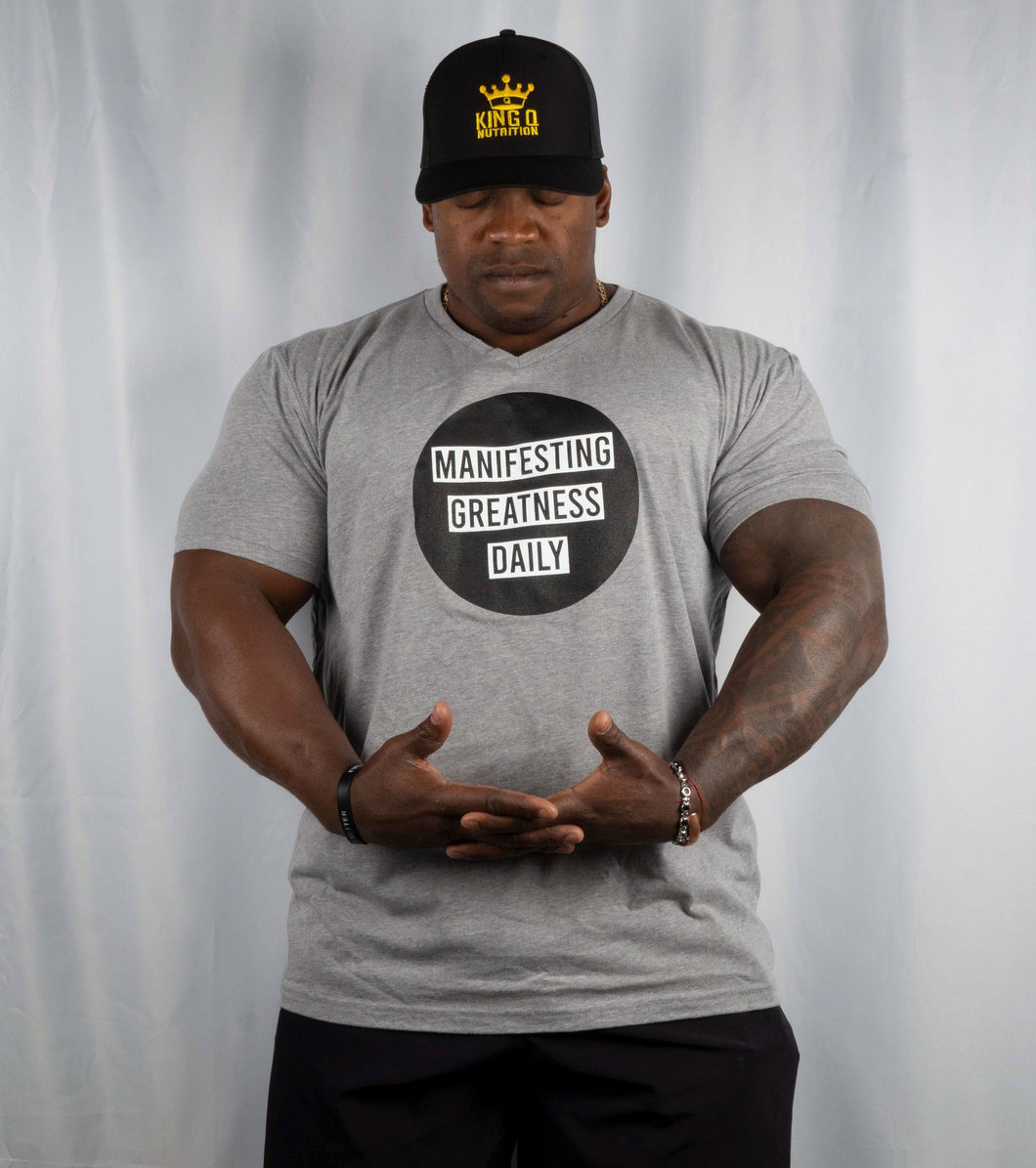 Manifesting Greatness Daily, T-Shirt “Grey”