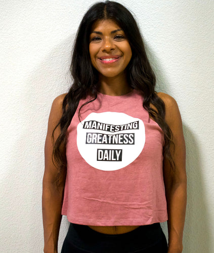 Manifesting Greatness Daily Crop Top: Heather Pink